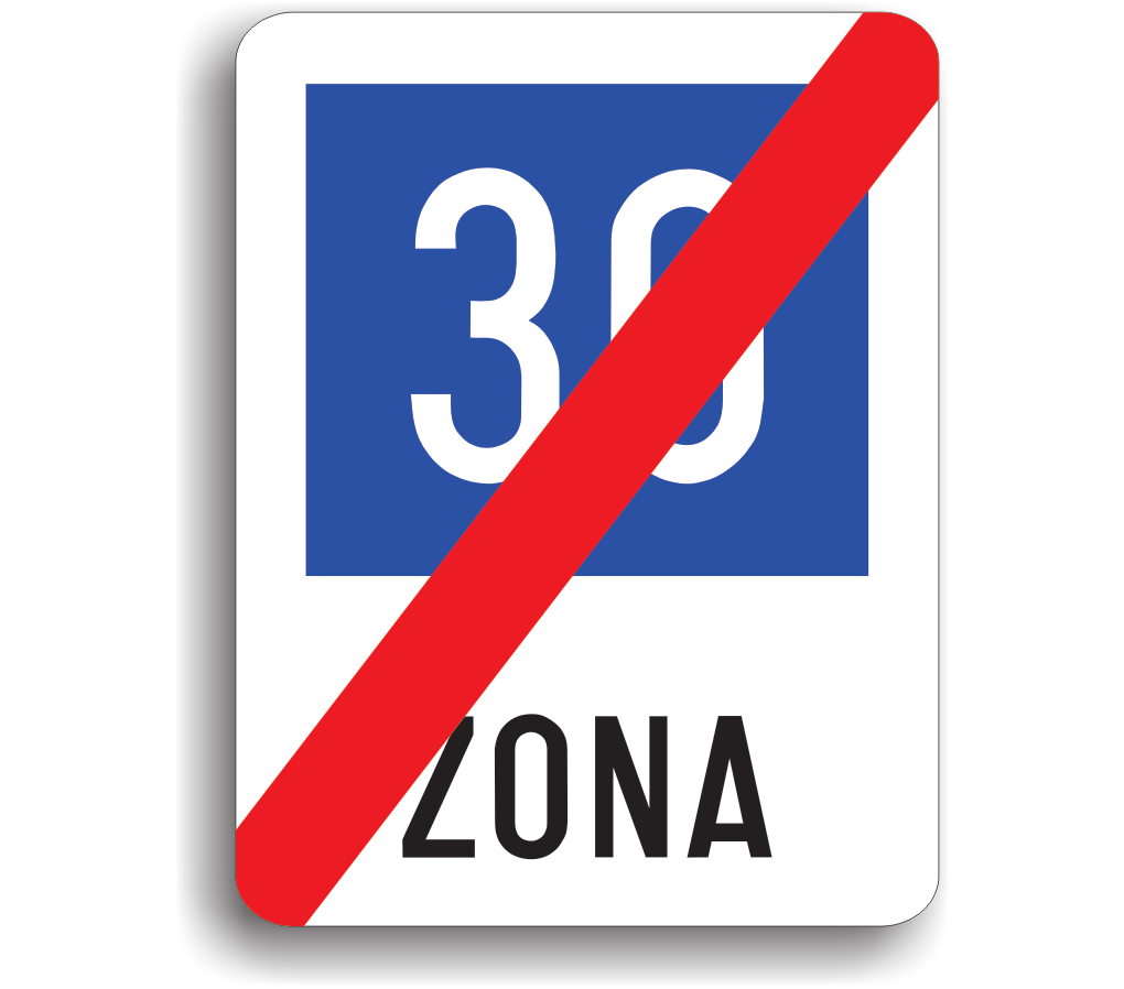 Sfârșitul zonei cu viteză recomandată de 30 km/h