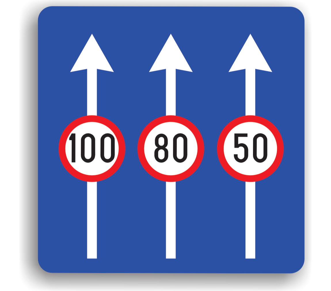 Limitare de viteză pentru diferite benzi de circulație