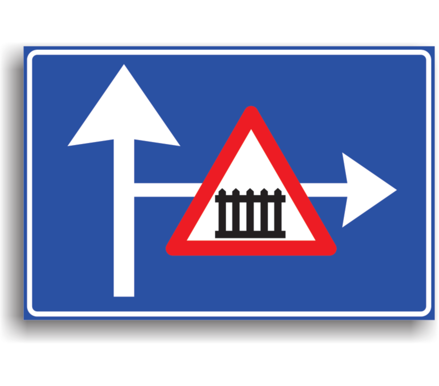 Presemnalizarea unui loc periculos, o intersecție sau o restricție pe un drum lateral